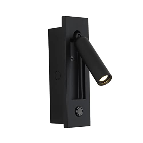 Wall Mounted Reading Lamp - LED Recessed Bedside Sconce with Switch, Adjustable Spot Lighting Fixture for Bedroom and Hotel