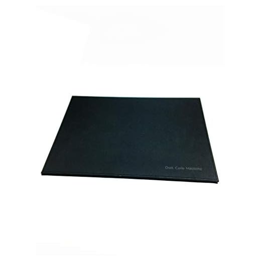 OGGETTANDO, SOTTOMANO PERSONALIZZABILE per scrivania è realizzato a mano con ECOPELLE, prodotto ecosostenibile e durevole nel tempo. Regali utili, ufficio originali ed economic. (Nero)