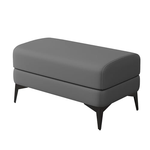 Banc de rangement à chaussures d'entrée compact pouf ottoman repose-pieds bout de lit gris