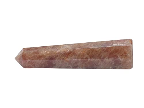 Image of Amazing Gemstone Strawberry Quartz Crystal Towers - Natural Healing Crystal Point Obelisk for Reiki Healing and Crystal Grid (3 inch to 4 inch INCH)
