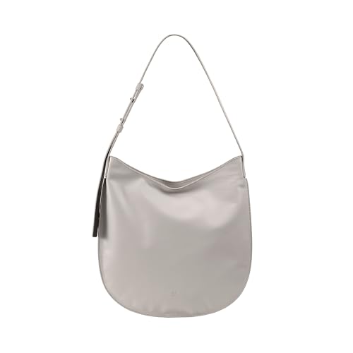 Sac à bandoulière en cuir souple DUDU Perla, grand hobo zippé pour femme avec anse réglable