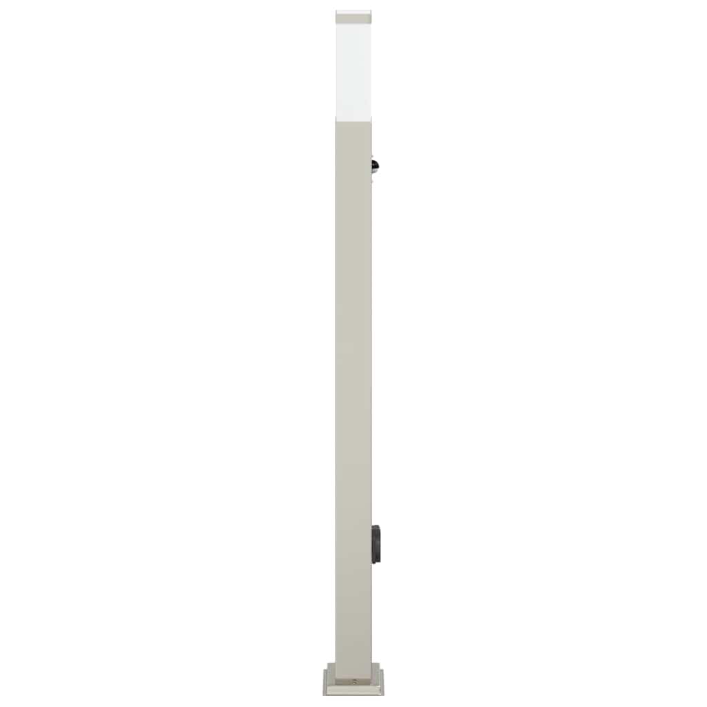 Lampa słupkowa z gniazdkiem 110 cm, zewnętrzna lampa stojąca z czujnikiem ruchu ze stali nierdzewnej IP44, lampa stojąca ogrodowa z czujnikiem PIR i dyfuzorem na taras, wjazd i do ogrodu