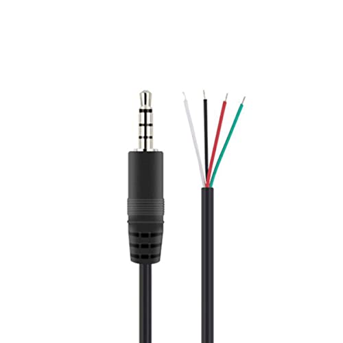 YSJJZRL 3.5mm Prise mâle à 4 Broches Fil Nu extrémité Ouverte TRS 4 pôles stéréo 3.5mm Prise Jack connecteur câble Audio (0.3M,Mâle-4 pôles)