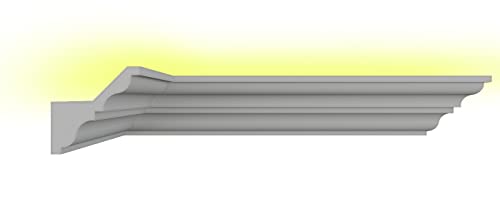 Stuck Dekorbau 2 m Indirekte LED Beleuchtung Lichtprofile Deckenbeleuchtung XPS Styroporleiste (BL01 (100x100mm))
