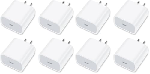 Image of [8 Pack] USB-C Wall Charger, 20W USB-C Power Adapter Replacement for Phone 17 /16 /15 /14 /13 /15 Pro /Pro Max /Plus /XS /XR /X,Galaxy, Pixel,i Pad and More