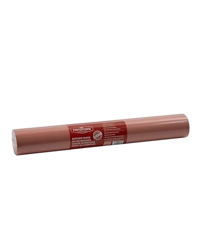 FRITZTOWN® Papel de carnicero de lujo, apto para alimentos, sin encerar, ideal para barbacoas, ahumados, ahumados y envases de carne (1 unidad, rollo de 60 cm x 50 m)