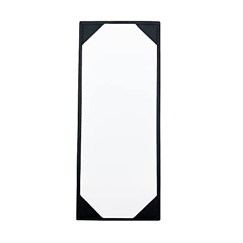 Menu Holders Made of Premium Faux Leather - Single Panel (10-Pack) Menu Covers Single Page (Black, 4.25