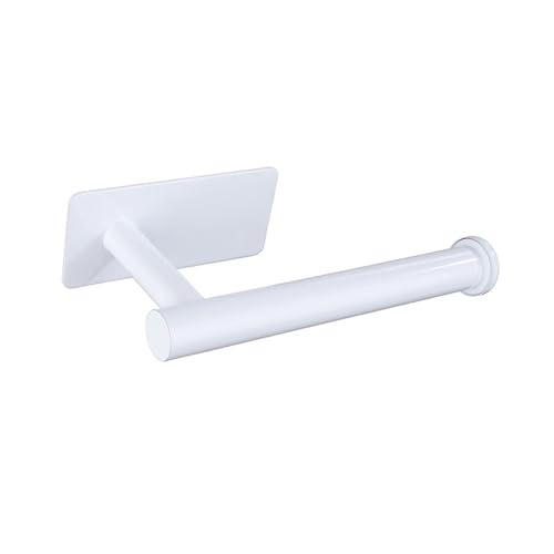 Toilet Paper Holder Wall Mount Stainless Steel Bathroom Tissue Roll Dispenser with Easy Install Modern Home Decor Accessory for Toilet Bathroom (White)
