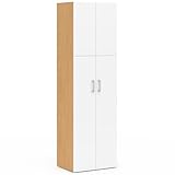 IDMarket - JULIANA armadio a 2 ante bianco e legno 50 cm armadio con ripiano...