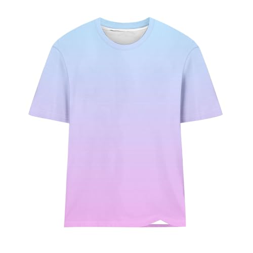 Womens Short Sleeve Neon T Shirts Summer Trendy Gradient Print Tops Crew Neck Casual Cute Ombre Tshirt Cute Blouses4