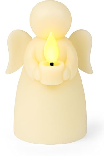 mucHome LED Kerze mit Timer Echtwachs - mit flackerndem Licht Effekt -...