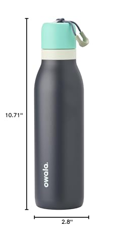 Image of Owala FreeSip Twist Insulated Stainless Steel Water Bottle with Straw for Sports and Travel, BPA-Free, 18-oz, Blue /Grey (Foggy Tide)