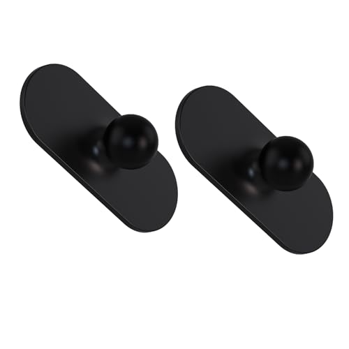 Adhesive Hooks for Wall Light, 3M Sticky Hook for Wall Sconce Hanging Heavy Duty Shower Hook, Stick on Key Holder, Bathroom, Towel, Outdoor, Kitchen Door, Home Improvement Black Hook - 2 Pac