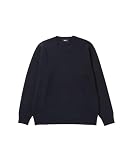 [NAVY] [ネイビー] ニット セーター メンズ ストレッチ ミラノリブ 無地 クルーネック トップス ネイビー:L