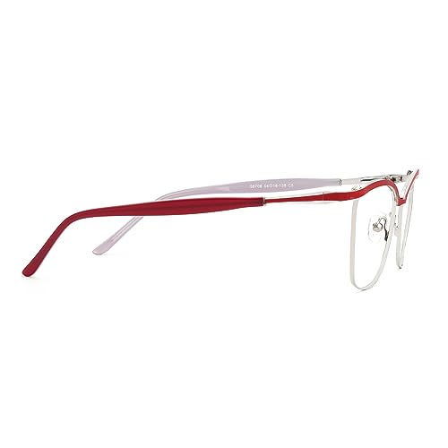 Image of Zeelool Chic Browline Glasses Women's Metal Eyewear Rectangle Blue Light Blocking Eyeglasses Computer Glasses ZGM232227