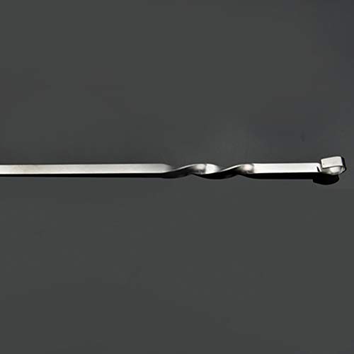 Yardwe 10 espetos de churrasco em aço inoxidável (prata) 38 cm