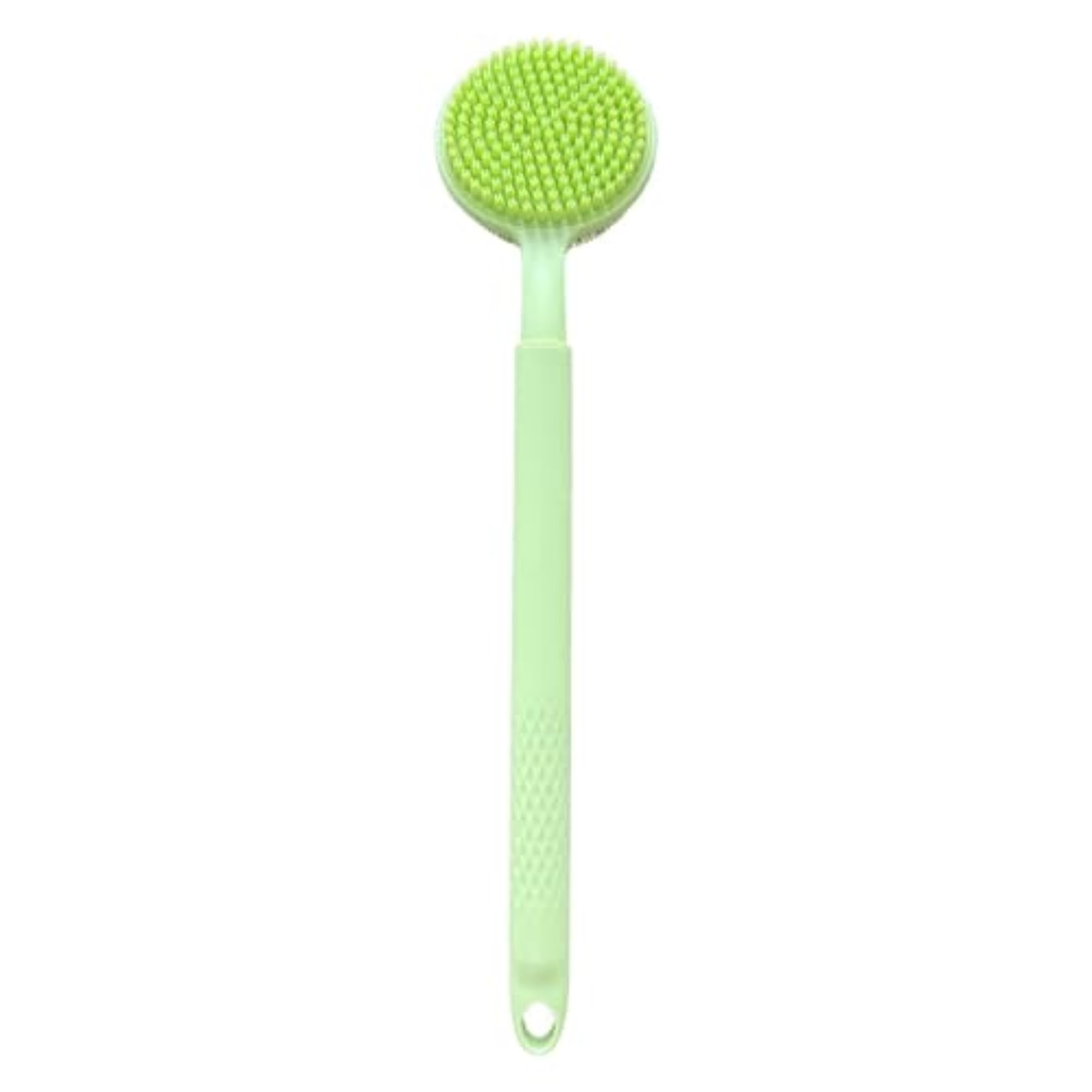 Shower Brush Double Side Silicone Bristles Back Scrubber, Green