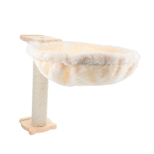 TOBBOMEY 1 セット 猫登りフレーム 猫砂 猫のための猫ハンモック ハンギングバスケットの猫用ベッド ペットの猫の巣猫ハンモック 猫の天井ハンモック 木 Beige