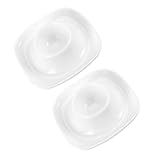 Veemoon 2pcs Ceramic Egg Cups Holder for Breakfast Household Egg Stand for Boiled Kitchen Rack for Daily Use