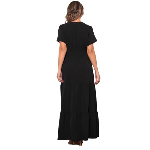 Vestido Longo Três Marias Festa Casamento Linha Luxo (BR, Alfa, M, Regular, Regular, PRETO)