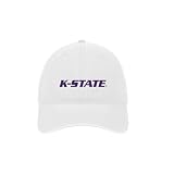 Kansas State University Vintage Beach Washed Cotton Twill Baseball Hat with K-State Logo (Cotton, White)