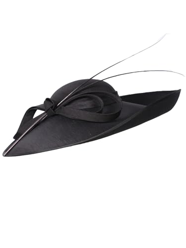 Sombrero Fedora con Ala Ancha para Mujer Negro miniatura 7