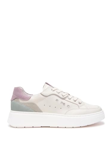Nero Giardini E513063D Damen-Sneaker aus Leder, Wildleder und technischem Material, Knochen, 36 EU