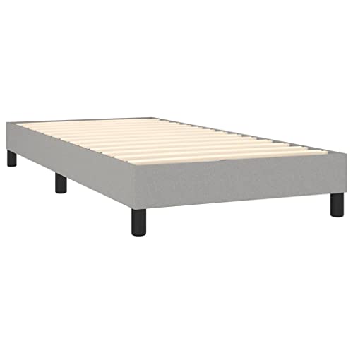 AJSEOYBS Bettrahmen,Bettlattenrost,Plattformbett,Boxspringbett Hellgrau 100x200 cm StoffGeräuschlos,Geeignet für Schlafzimmer Leicht zu installieren – Bild 6
