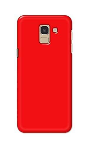 Image of Printed Hard Back Cover Case for Samsung Galaxy J6 | Samsung Galaxy On6 Back Cover (Plain Red) -1803
