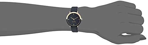 Nine West Women's Gold-Tone And Black Strap Watch, Nw/2346Gpbk #TOP4