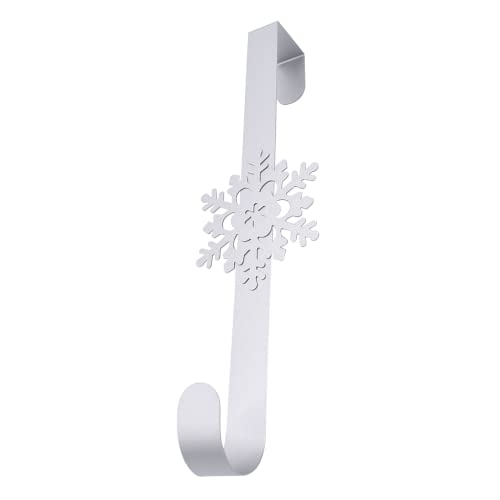 TRIXES Colgador de corona de copo de nieve de Navidad, gancho para puerta delantera para decoración de Navidad e invierno, corona de Navidad para el hogar