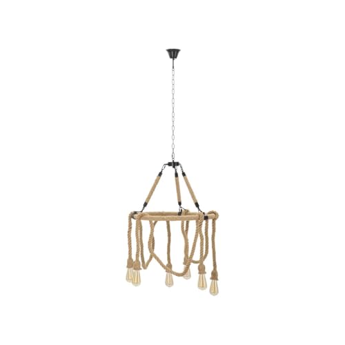 Lampe suspension en bambou Rope 64cm naturel luminaire rotin cannage