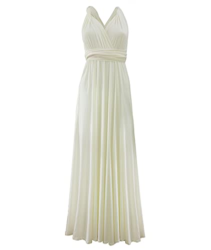 Image of Sexyshine Women's Backless Gown Dress Convertible Multi-Way Wrap Halter Cocktail Dress Bandage Bridesmaid Long Dresses