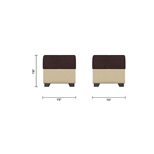 Image of Torque Christie L Shape 8 Seater Sofa Set for Living Room with Centre Table Puffies Left Side-Brown | Fabric Sofa 8 Seater L Shape | 8 Seat Sofas for Home Office
