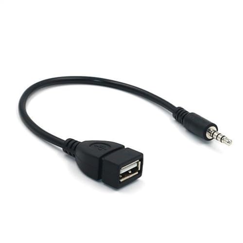 Adaptateur audio USB femelle vers jack 3,5 mm – Adaptateurs d'entrée audio et vidéo de voiture, USB femelle vers jack mâle 3,5 mm, tête USB femelle vers disque U...