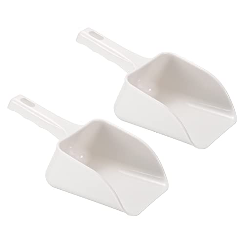 PATIKIL Ice Scoop, 2 Pack ABS Plastic 9.06x3.54 Small Ice Maker Flour Cereal Sugar Utility Handle Shovel for Home Kitchen, White
