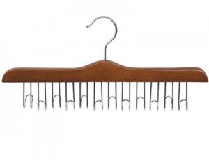 Only Hangers Walnut & Chrome Wooden Belt Hanger