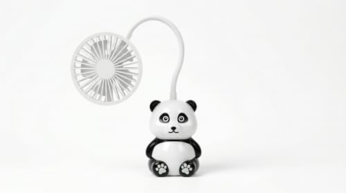 Image of Portable Hand Fan with Panda Design, USB Powered Personal Cooling Fan with Flexible Neck