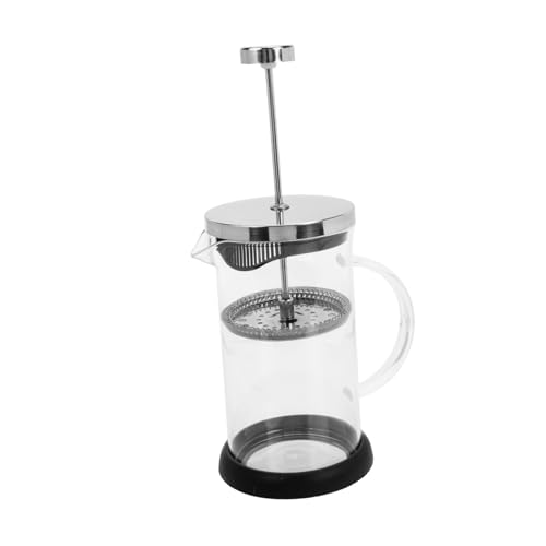 PEPLAYTAL Prensa Francesa para Café y Té Tetera de Vidrio Resistente con Filtro de Acero Inoxidable Jarra Portátil para Oficina y Hogar Prensa Manual para Infusiones y Leche Espumada Diseño