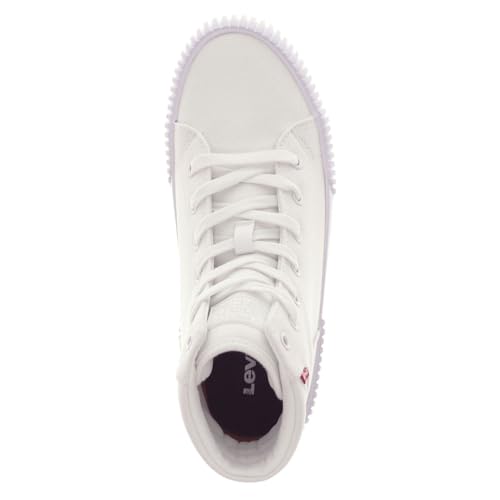 Levi's Women's Hightop Sneaker, White Mono, 7.52
