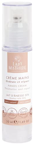 Lady Mathilde - Crème pour les mains - Lait d'ânesse naturel - Made in France - Airless 50 ml Cover