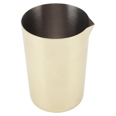 Cocktail Mixing Glass, Glass Bar Shaker Metal Bar Mixing Pitcher for Stirring Drinks Stainless Steel Cocktail Pitcher Drink Maker for Bar(Gold) Cover