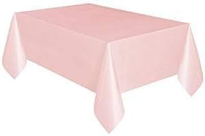 Plastic Tablecloth, 108" x 54", Light Pink