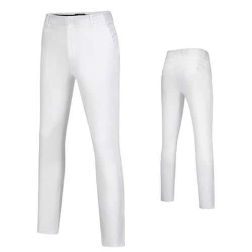Pantalon de golf pour homme extensible slim léger été blanc