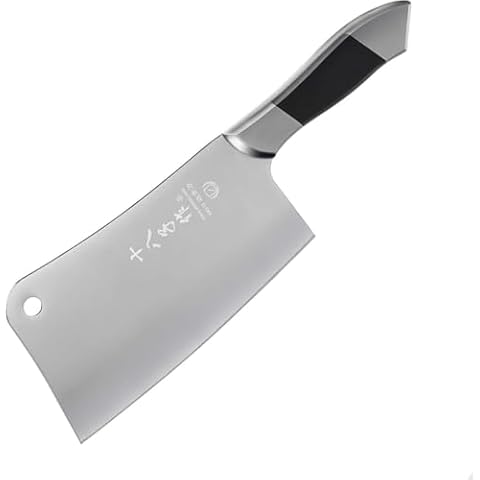 SHI BA ZI ZUO Butcher Knife Meat Cleaver Knife Heavy Duty Bone Chopper with Stable Handle Cover