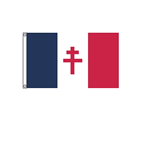 Stormflag Drapeau Lorraine Cross France 2x3ft Drapeau France Libre 1940-1944 60x90cm Polyester avec œillets et Double couture