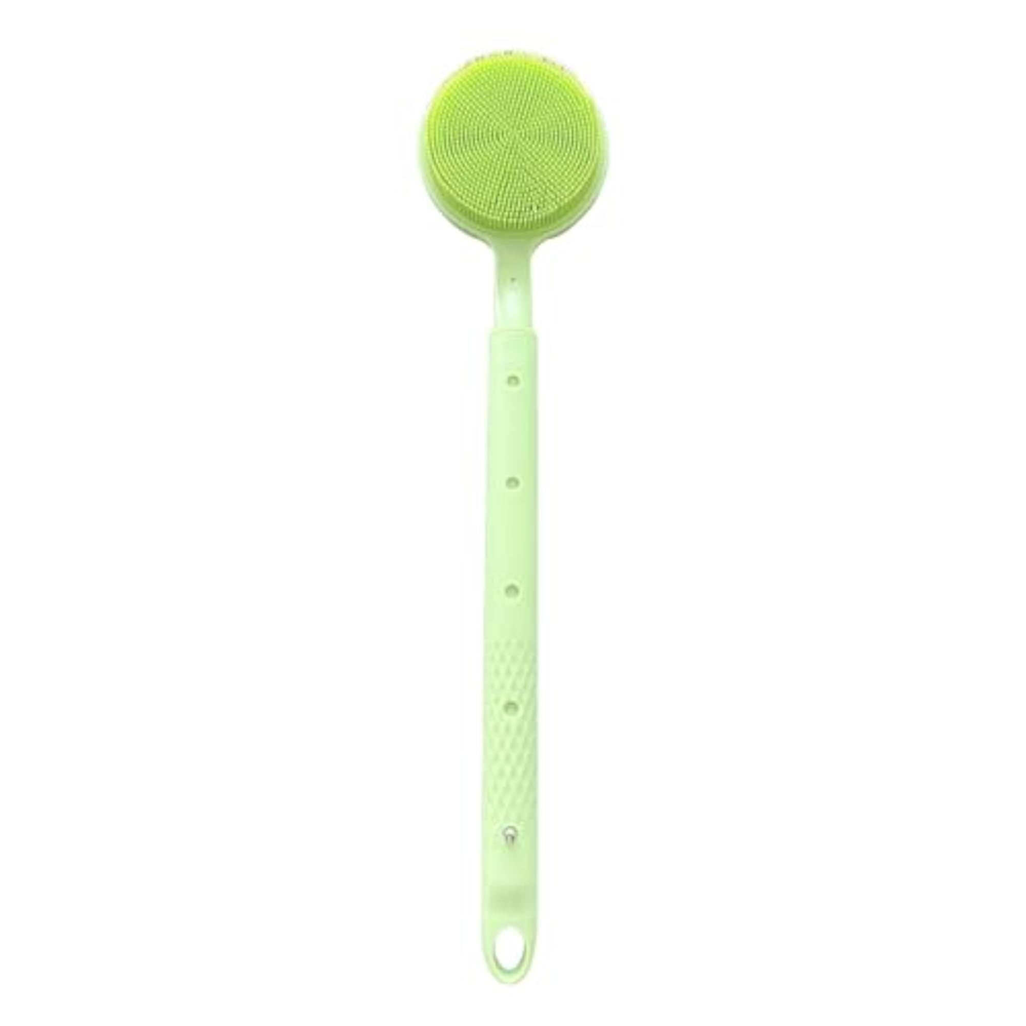 Shower Brush Double Side Silicone Bristles Back Scrubber, Green