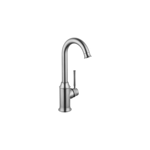 hansgrohe Talis C Stainless Steel Bar Kitchen Faucet, Bar Sink Faucet Single Hole, Faucet for Kitchen Sink, Stainless Steel Optic 04217800
