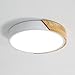 LED Plafonnier Bois Rond 24W, Intérieur Luminaires Plafonnier 6000K (Blanc froid), Moderne Lampe de Plafond Ø30*5CM pour Salle de Bain, Chambre, Cuisine, Salon, Salle à Manger, Bureau (Blanc)