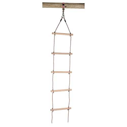 Swing King Escalera de tejer, 190 cm, 5 peldaños, 30 cm, madera, marrón claro Cover